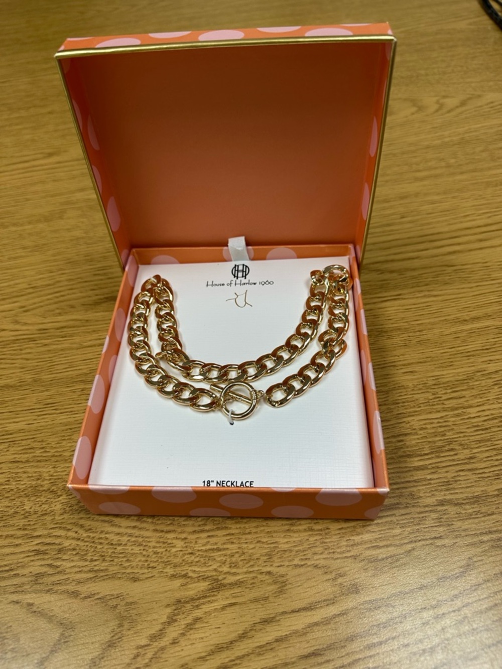 House of Harlow 1960 Rose Gold Double Link Necklace NWT